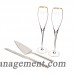 Cathys Concepts 4 Piece Champagne Flutes and Cake Serving Set YCT3758